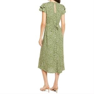 Reformation Romina Flutter Sleeve Moiret Dress 6